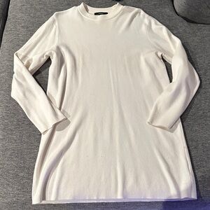 Forever 21 Cream Long Sleeve Mini Sweater Dress Sz L